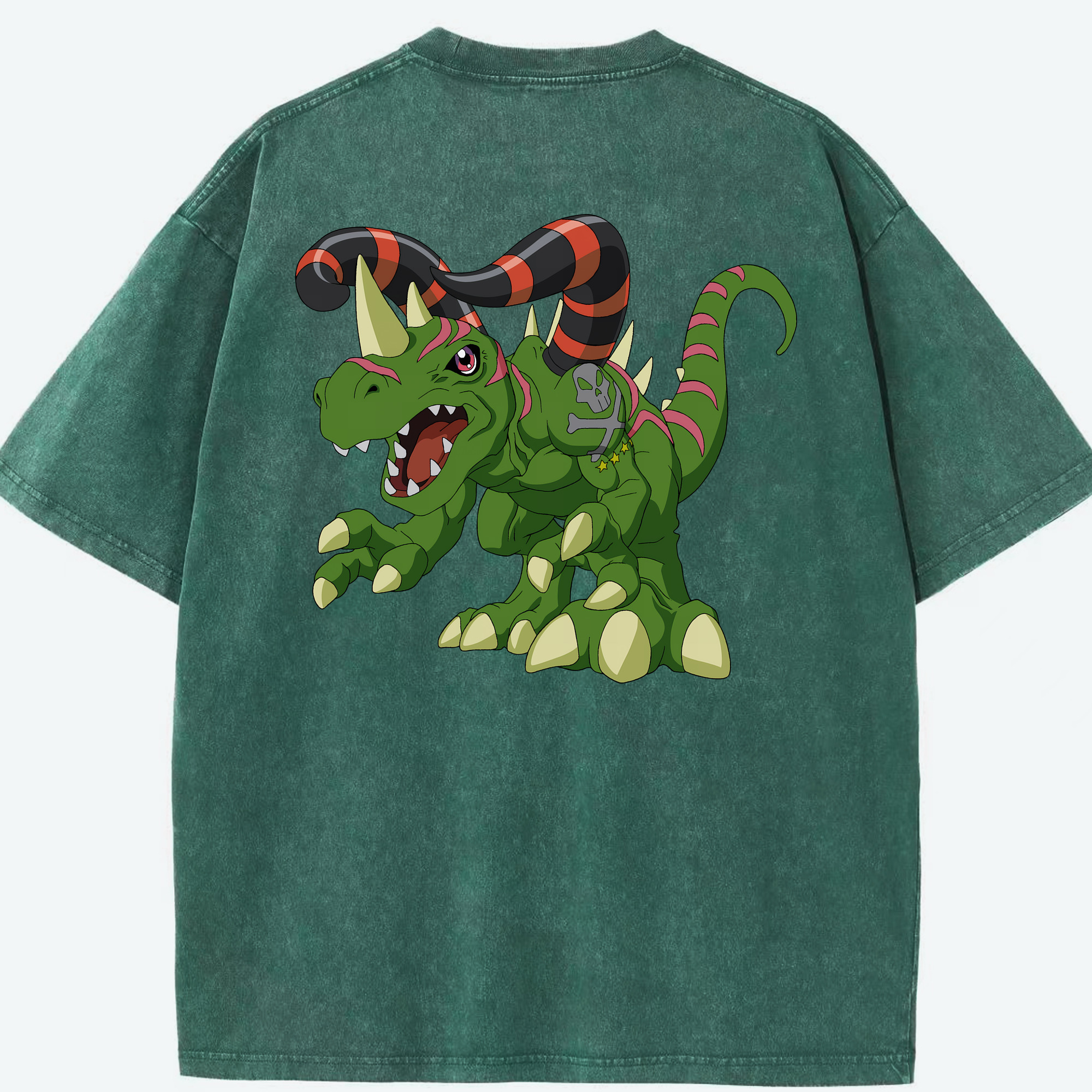 （画像用） Digimon デジタルモンスター/デジモン 綿100% ヴィンテージ風 半袖Tシャツ（背面プリント）
